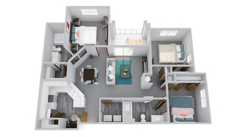 Zone Apartments Wildcat 3D Floor Plan Zone Apartments Wildcat 3D Floor Plan